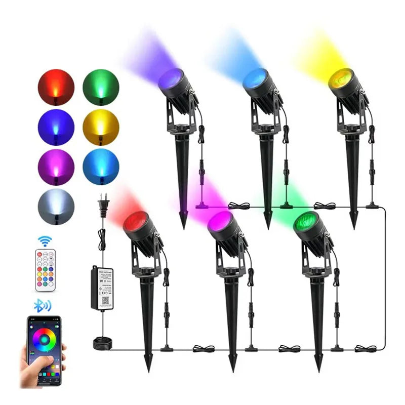 2/4/6/8PCS RGB Smart App LED Garten Lichter Mini Spike Boden Spot Dekorative Garten Beleuchtung