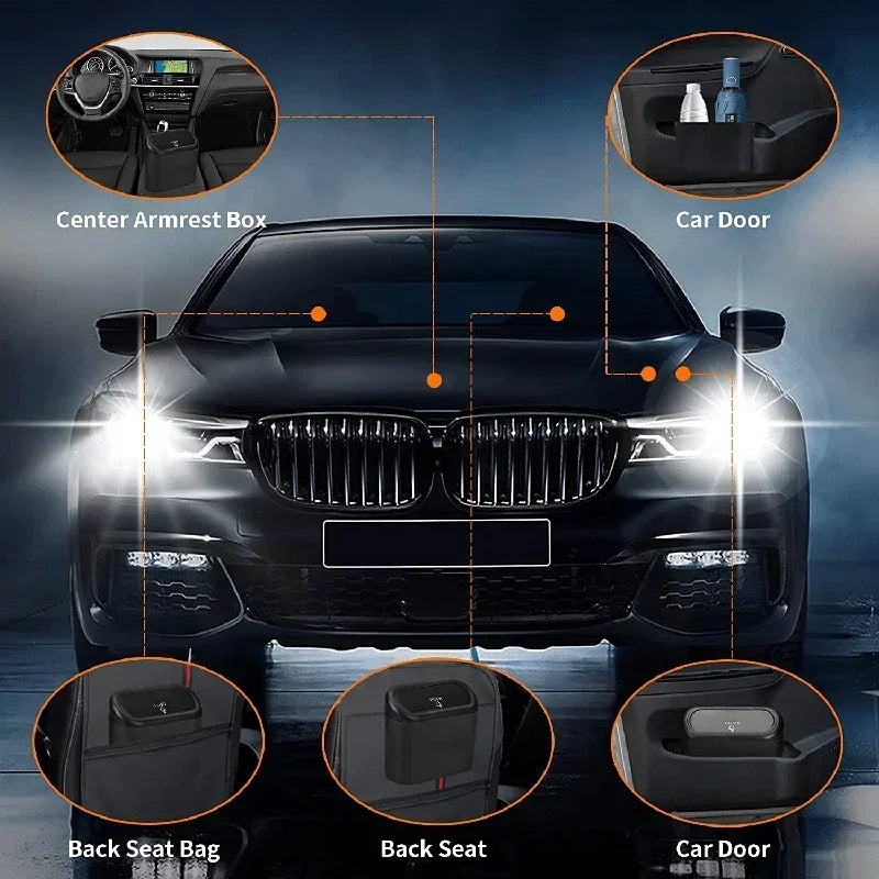 Auto-Mülleimer (mit Deckel), enthält 60 (300) Müllbeutel, kleiner Auto-Mülleimer, auslaufsicheres Mini-Autozubehör