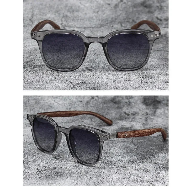 Sonnenbrille für Männer und Frauen, trendige Retro-Holzmaserung, polarisierte UV-Schutzbrille, Radfahren, Outdoor, Straßenfotografie, Sonnenbrille