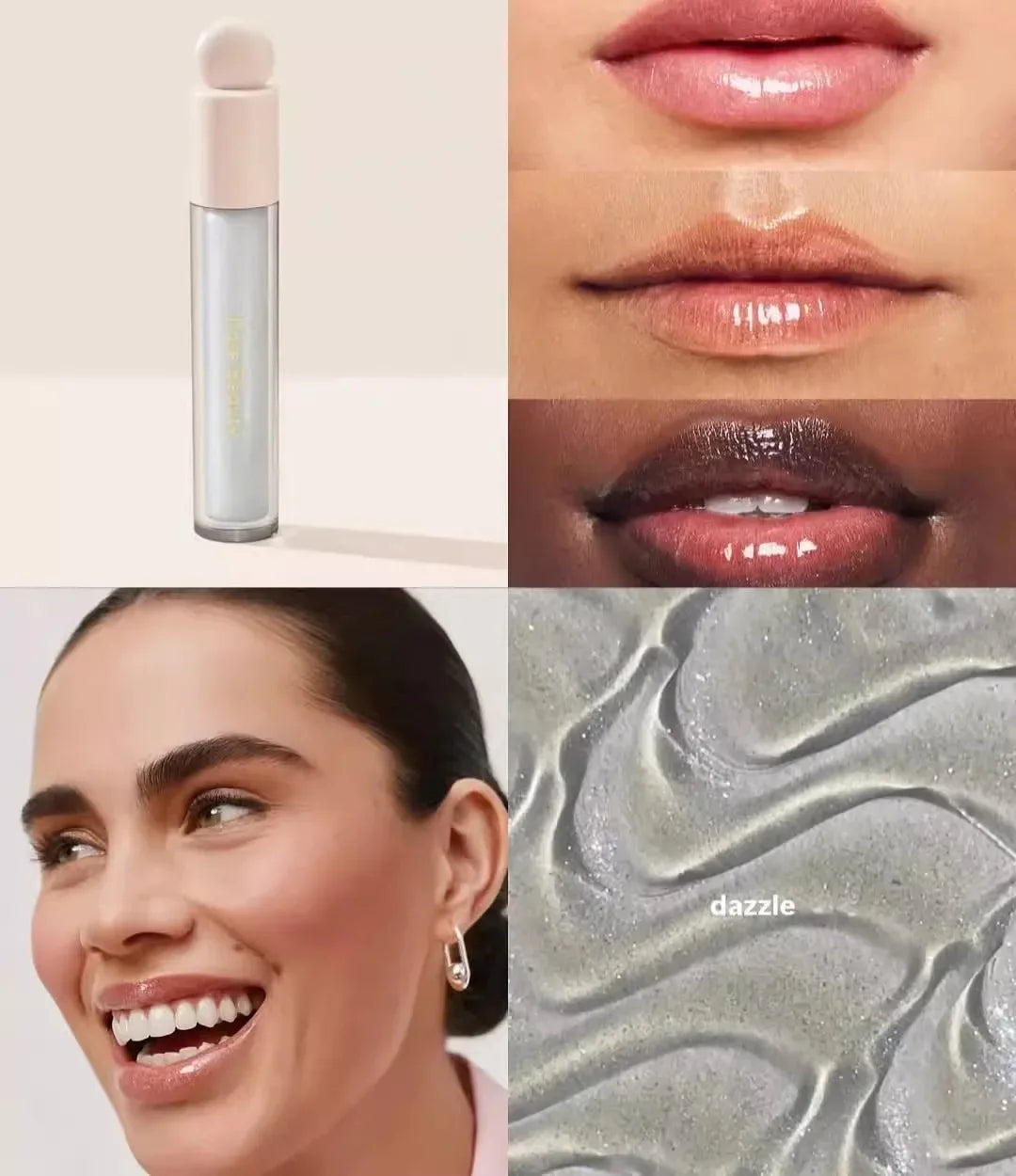 Rare Beauty Neuer exquisiter glänzender Lipgloss, glänzendes flüssiges Pulver, Bluesher Sun Kissed Cheeks und wässrige Lippen, Lippenstift-Kosmetik
