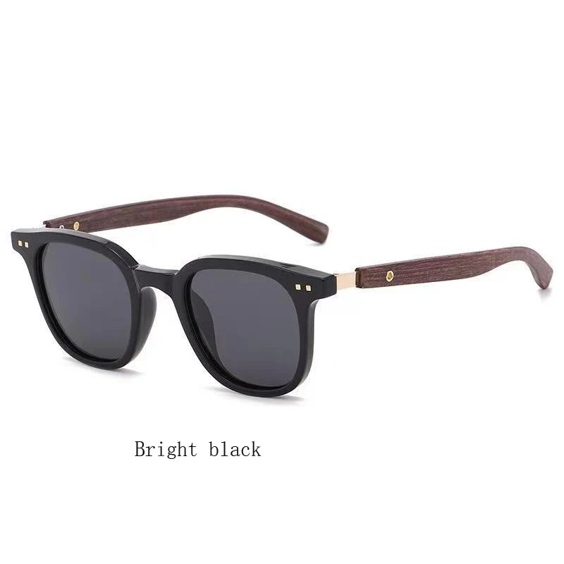 Trendige Retro-Sonnenbrille mit Holzmaserung für Damen und Herren, neue Sonnenbrille mit quadratischem Rahmen, UV-Schutz, Fahrradbrille, Outdoor, Straße