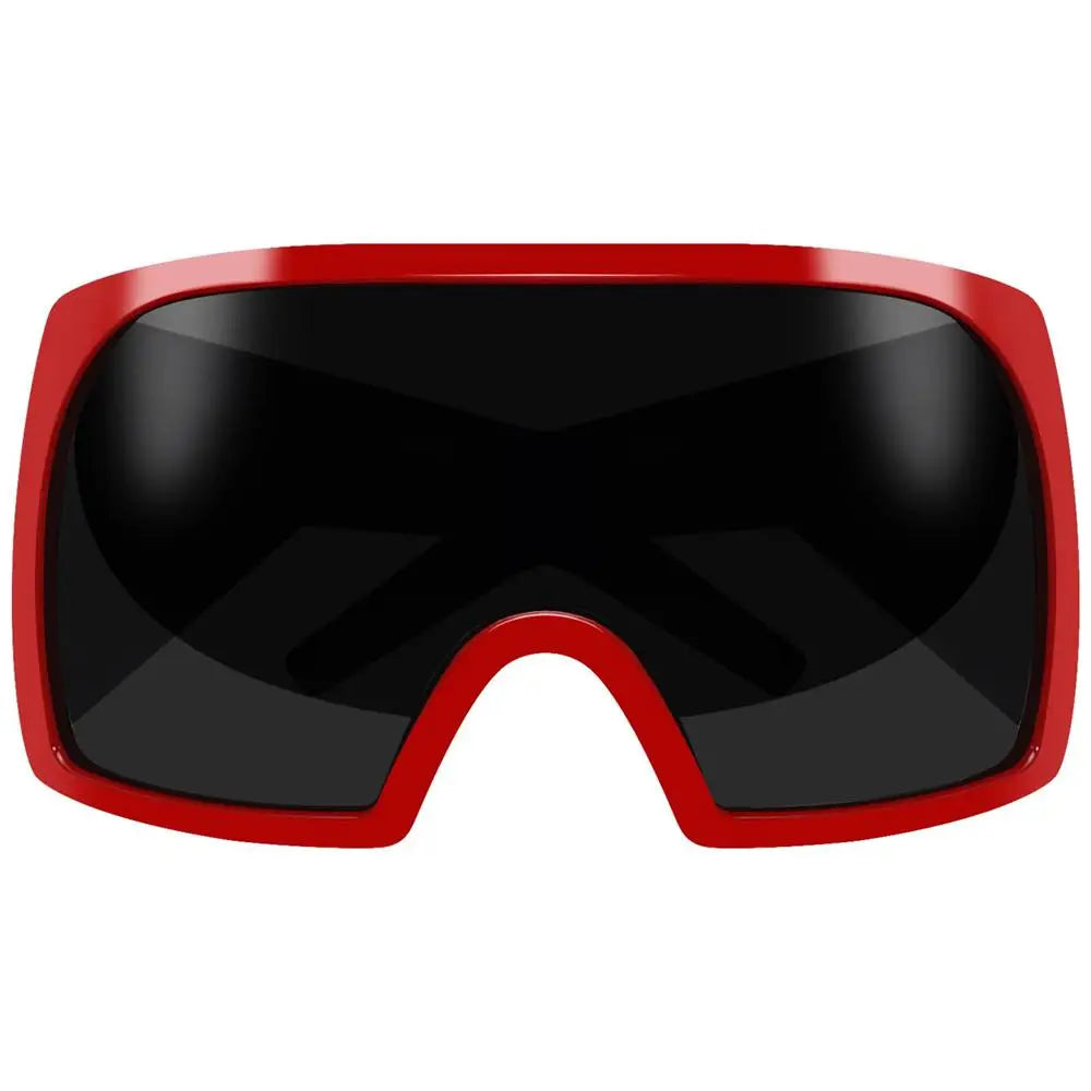 Futuristische Wrap-Around-Sonnenbrille Rave gebogene Linse UV400-Schutz 2000er Brillen übergroße Y2K-Sonnenbrille für Frauen und Männer
