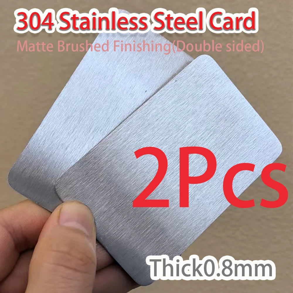 Dicke Metall-Visitenkarten aus Edelstahl 304, Rohlinge, Karte für Kunden, Lasergravur, DIY-Geschenkkarten, matte gebürstete Verarbeitung
