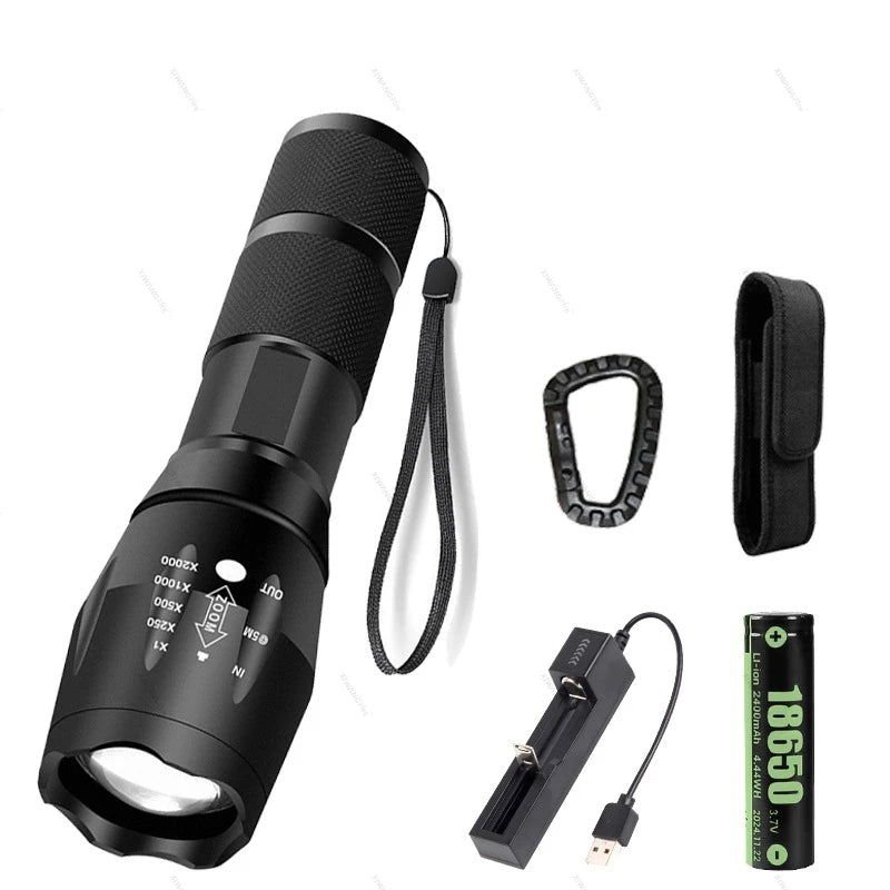 T6 Starke Licht Taschenlampe LED Aluminium Legierung Teleskop Zoom Batterie Version Aufladen Outdoor Suchscheinwerfer Fernbedienung Taschenlampe