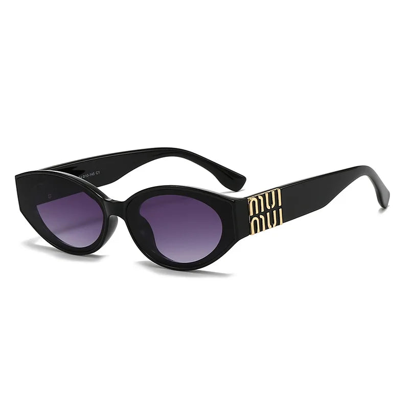 Luxuriöse Glamour-Sonnenbrille für Damen und Herren, oval, minimalistisch, Modemarke, Sonnenbrille, Unisex, stilvolle Farbtöne, UV400
