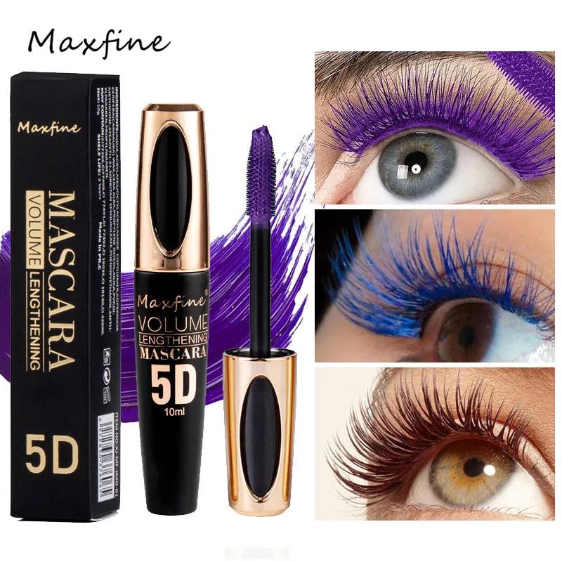 5D-Seiden-Mascara mit großen Augen, starkem und anhaltendem schwarzem Inhalt und Länge, wasserfeste und nicht zusammenbackende und verlängerte Wimperntusche.