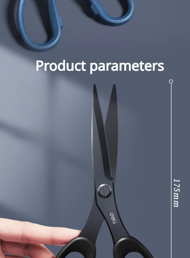 Deli 210/175mm Schwarz Edelstahl Schere Business Büro Schreibwaren Hause Schneider Schere Küche Messer Cutter Schneiden Werkzeug