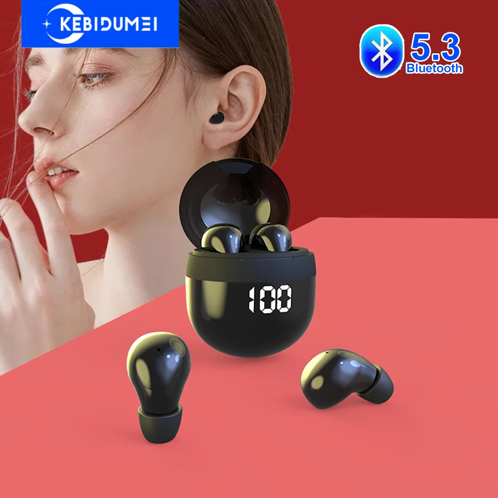 Mini Unsichtbare Kopfhörer Bluetooth 5,3 Kopfhörer Drahtlose Headsets HiFi Stereo Noise Reduction Ohrhörer für Xiaomi iPhone