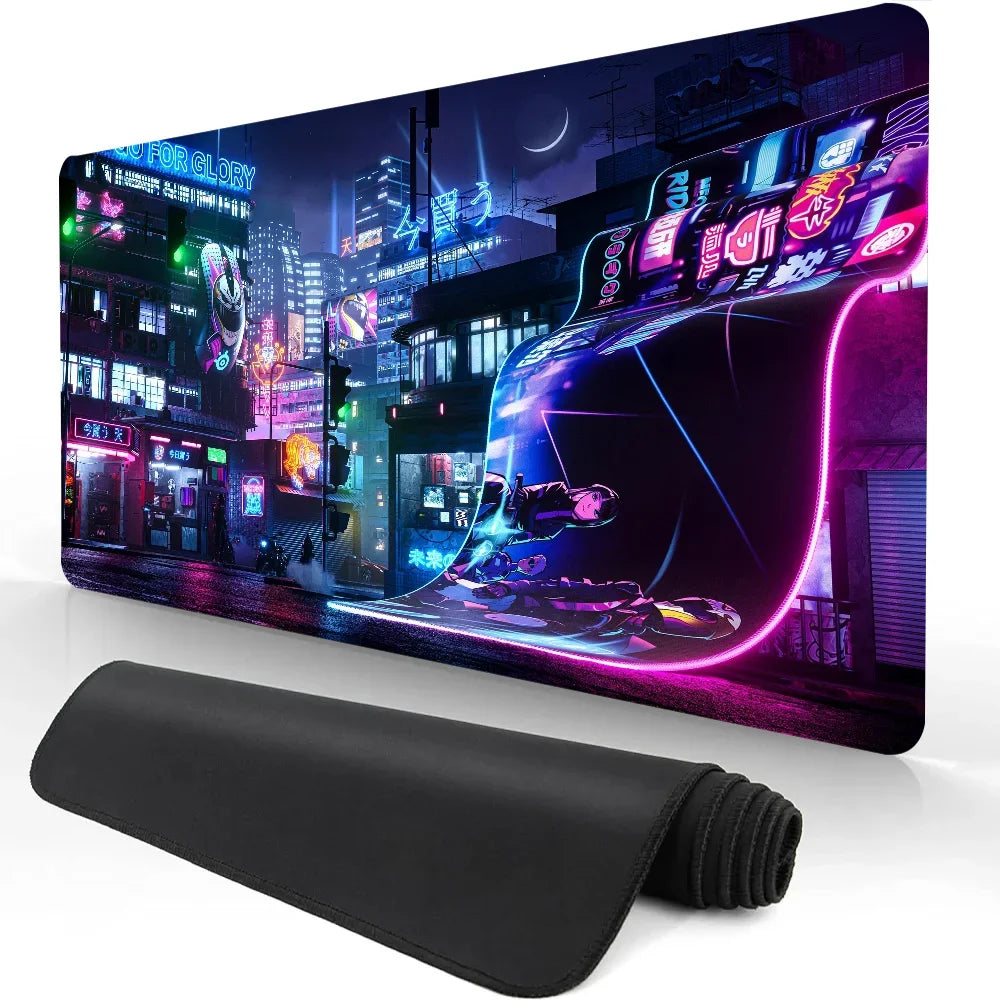 Heißer Verkauf Stadt Neon Pixel Große Maus Matte Gaming Mauspad Gamer Mauspads Gummi Tastatur Matten Schreibtisch Matten XXL Mauspads 900X400
