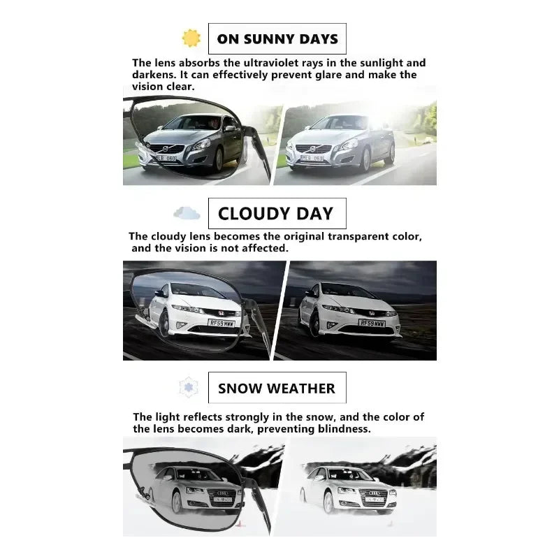 1PC Top Aluminium Magnesium Platz Polarisierte Photochrome Sonnenbrille Männer Sonnenbrille Sicherheit Fahren Oculos De Sol Masculino