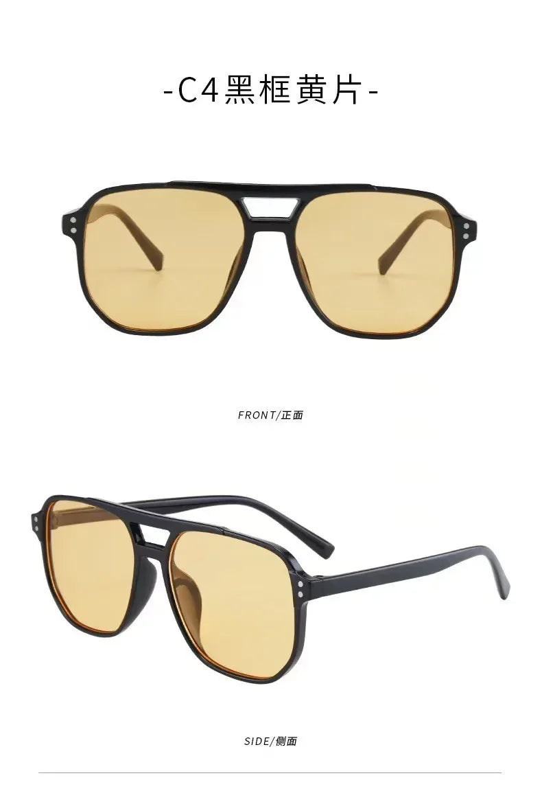 Vintage Männer Frauen Große Sonnenbrille Männer Platz Shades Unisex Sonnenbrille Schwarz Objektiv Männlich Weiblich Sonnenbrille UV400 Gläser
