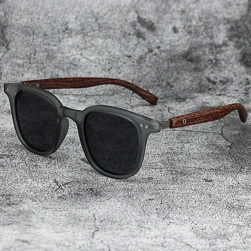 Sonnenbrille für Männer und Frauen, trendige Retro-Holzmaserung, polarisierte UV-Schutzbrille, Radfahren, Outdoor, Straßenfotografie, Sonnenbrille