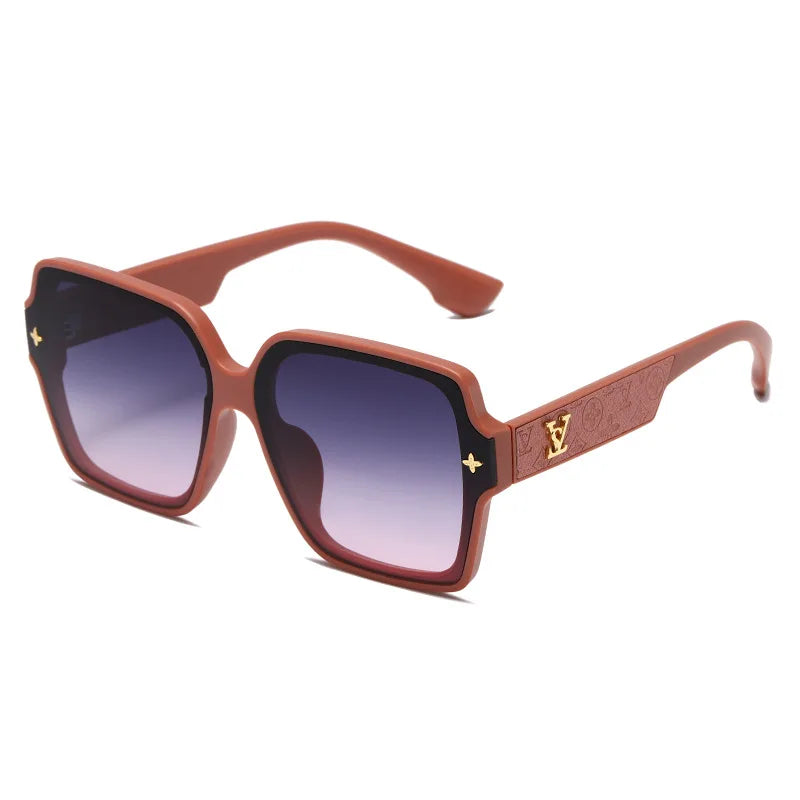 Modische Sonnenbrille mit quadratischem Rahmen für Damen, luxuriöser UV-Schutz, großer Rahmen, All-Match DS-8052-1