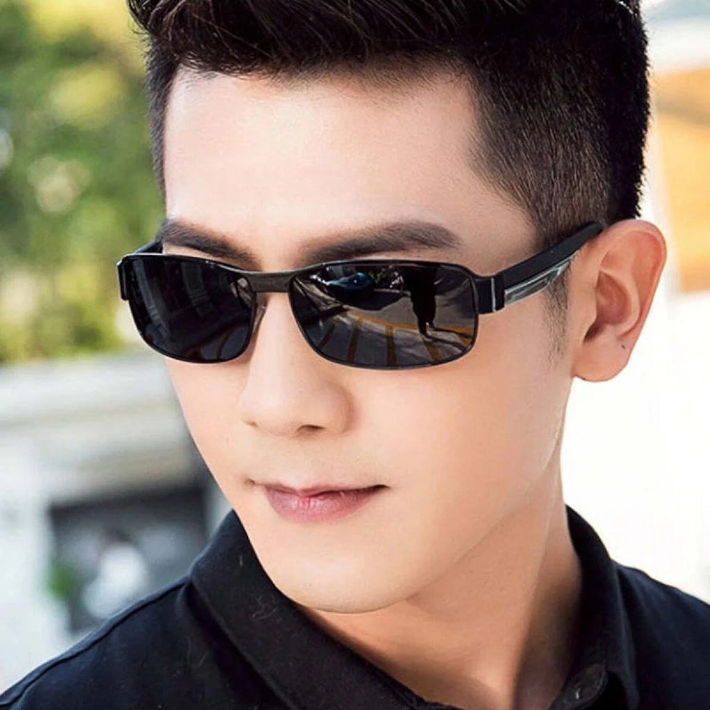 Sonnenbrille für Männer, Tag- und Nachtsicht, Fahren, Angeln, polarisiert, Anti-UV-Trend, Sonnenbrille für Männer, Glas, authentischer Sonnenschutz, Su