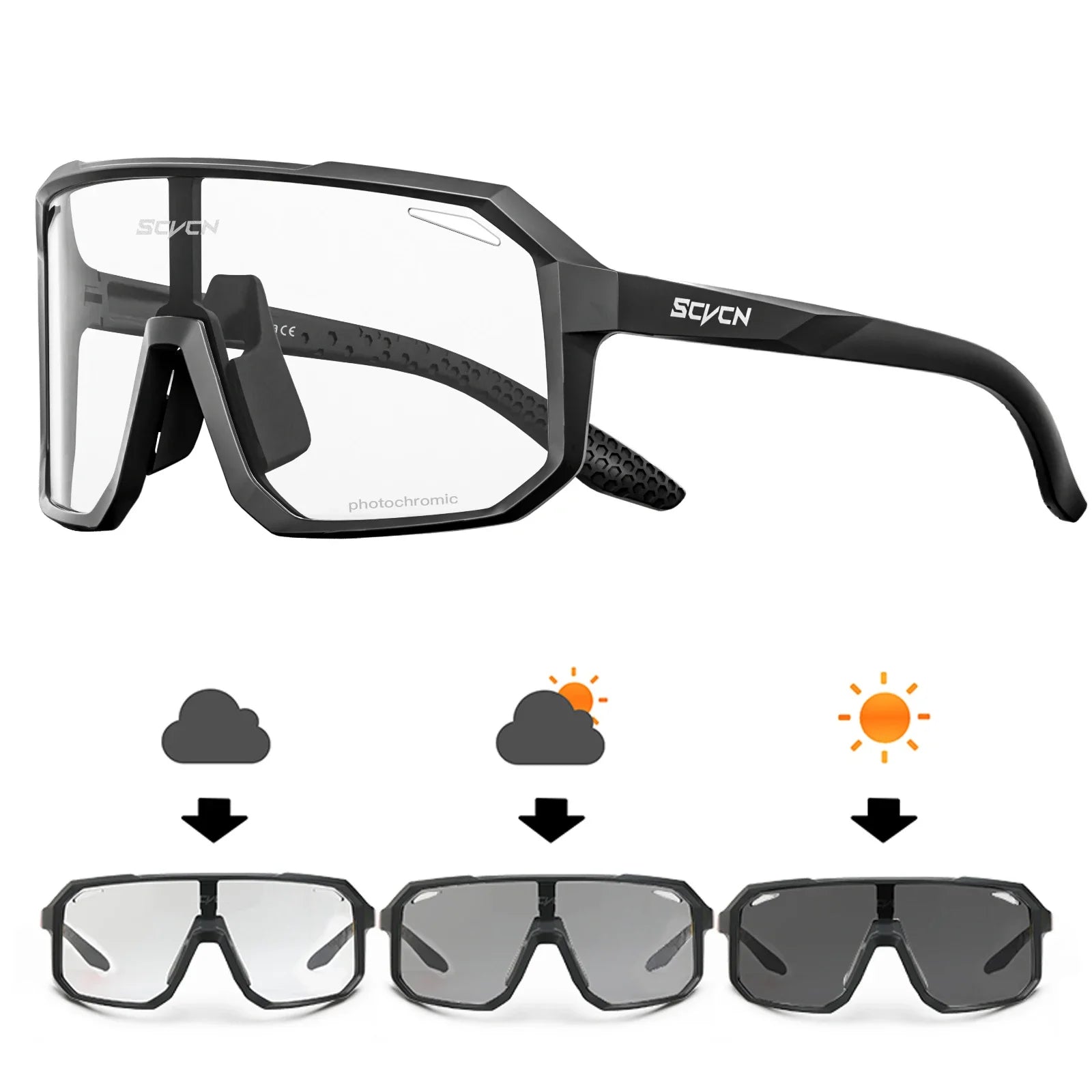 SCVCN Fahrradbrille, Fahrrad, Mountainbike, Wandern, Camping, Golf, UV400, Sonnenbrille, Sportschutzbrille für Männer und Frauen, Baseball