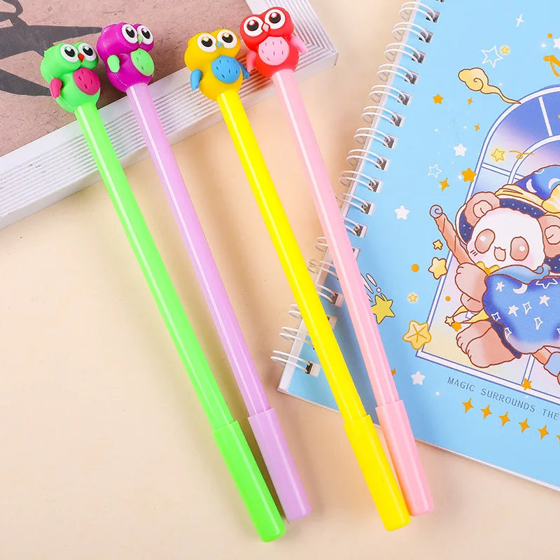 Großhandel Kreative Nette Farbe Eule Stereo Gel Stift Schwarz Wasser Stift Student Schreiben Werkzeuge Schreibwaren Shop Großhandel