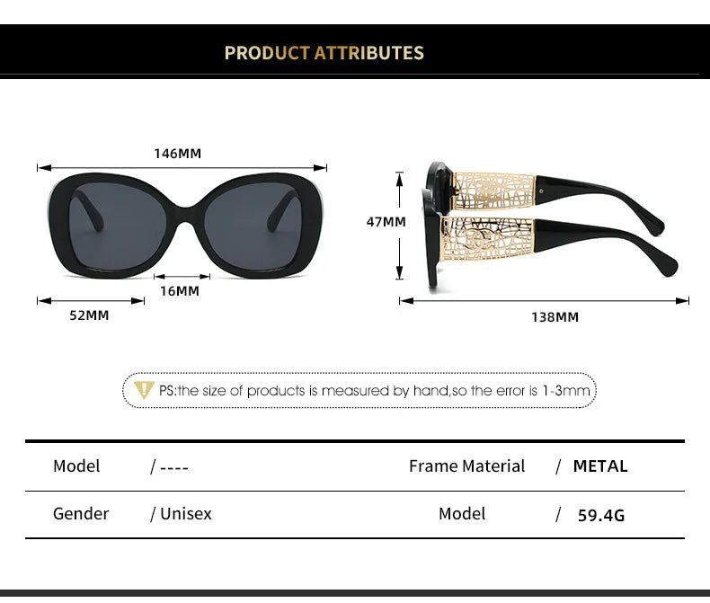Vintage Luxus Designer Quadrat Sonnenbrille Für Frauen Männer Mode Übergroßen Retro Sonnenbrille Im Freien Fahren Retro Schatten UV400