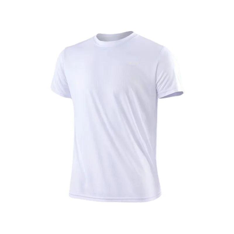 Männer schnell trocknen Kurzarm Fitness studio laufen feuchtigkeit transportierende Rundhals-T-Shirt Training Übung Fitness studio Sport hemd Tops leicht