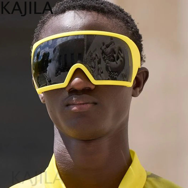 Übergroße Punk-Schild-Sonnenbrille für Damen und Herren, großer Rahmen, 2025, Luxusmarke, Steampunk-Maske, Sonnenbrille für Damen, Sportbrille, UV400