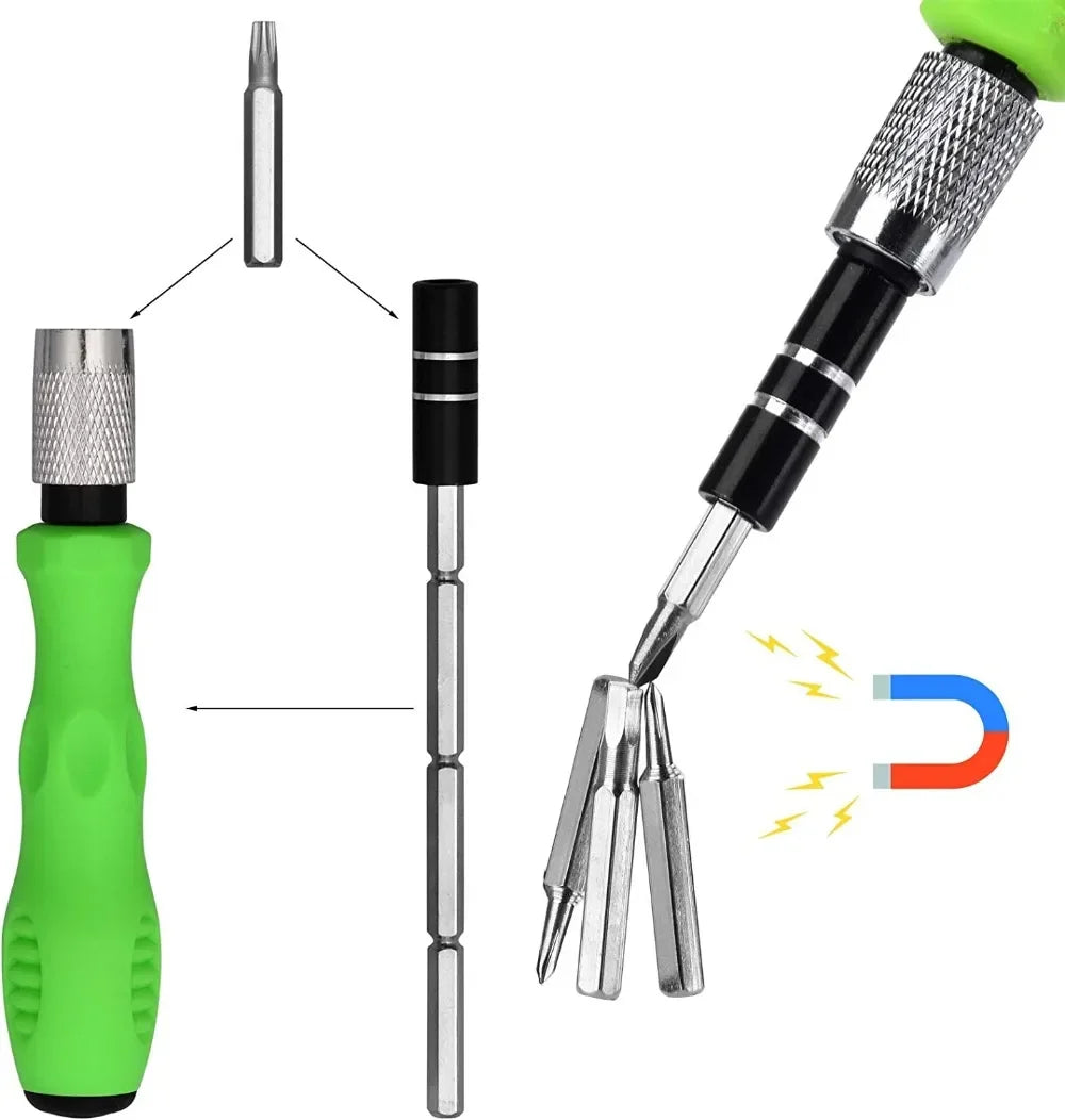 32-in-1-Multifunktions-Schraubendreher-Set mit 30-teiligem Torx-Phillips-Magnetschraubendreher-Bits, Mini-Reparaturwerkzeug für Telefon, Uhr, PC