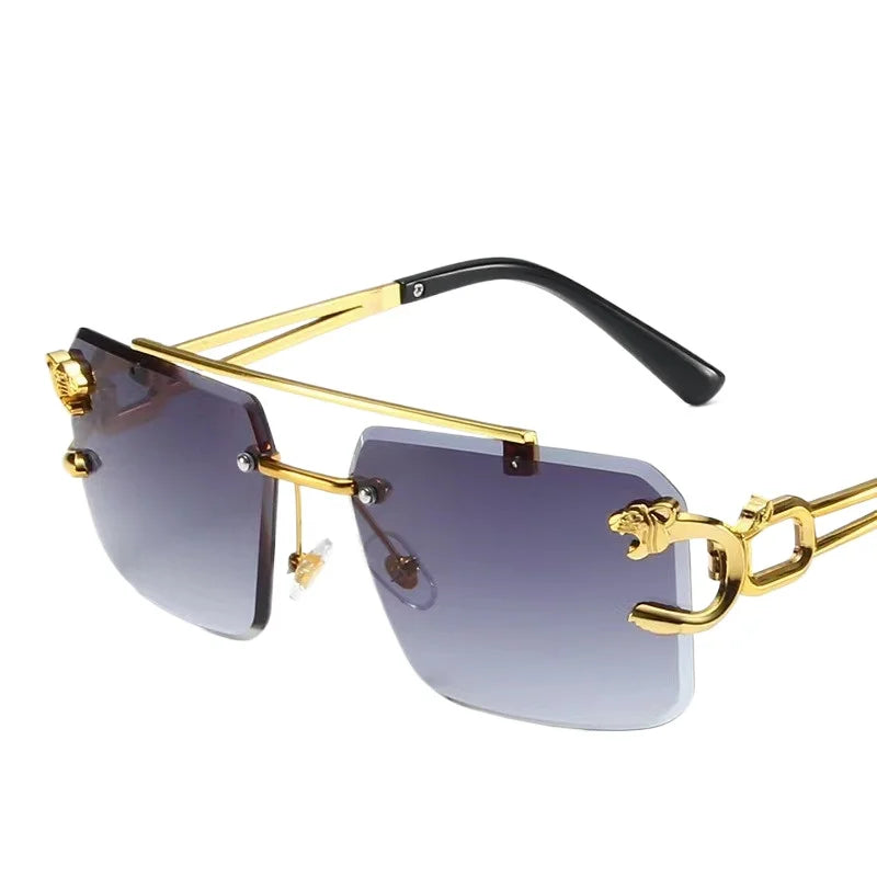 Sonnenbrille Herren Mode Randlose Sonnenbrille Shades Objektiv Damen Rahmenlose Brillen