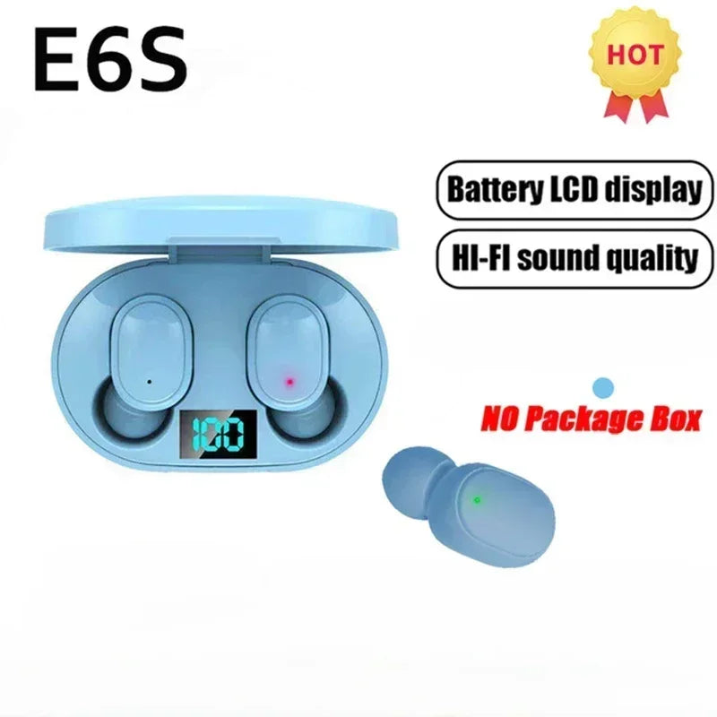 E6S Drahtlose Bluetooth-Kopfhörer TWS Bluetooth-Headset Drahtlose Ohrhörer Ohrhörer mit Geräuschunterdrückung und Mikrofon-Kopfhörer