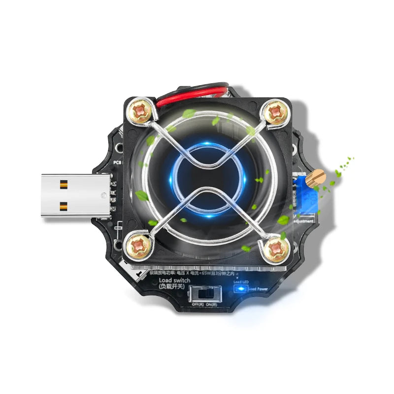 65W elektronischer Last-USB-Tester DC5-24V Typ-C Voltmeter-Tester mit PD3.1 Spannungsauslöser Ladegerät Power Bank Kapazitätsdetektor