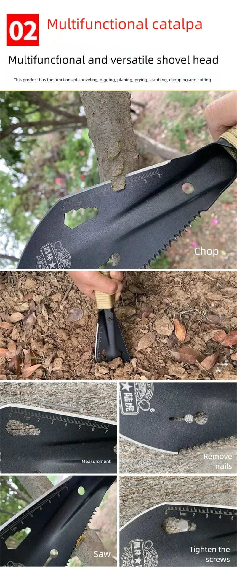 Multifunktionale Garten Schaufel Sägezahn Hex Wrench Graben Kelle Messer Speer Garten Bonsai Spaten Werkzeug Überleben Military Schaufel