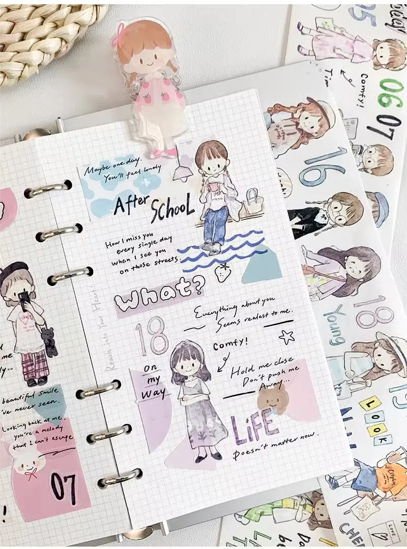 ZZOTON's Daily Wear, Washi Pet Tape, gestanzter Aufkleber, Rollenpapiermaterial