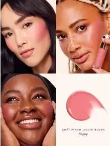 Rare Beauty Neuer exquisiter glänzender Lipgloss, glänzendes flüssiges Pulver, Bluesher Sun Kissed Cheeks und wässrige Lippen, Lippenstift-Kosmetik