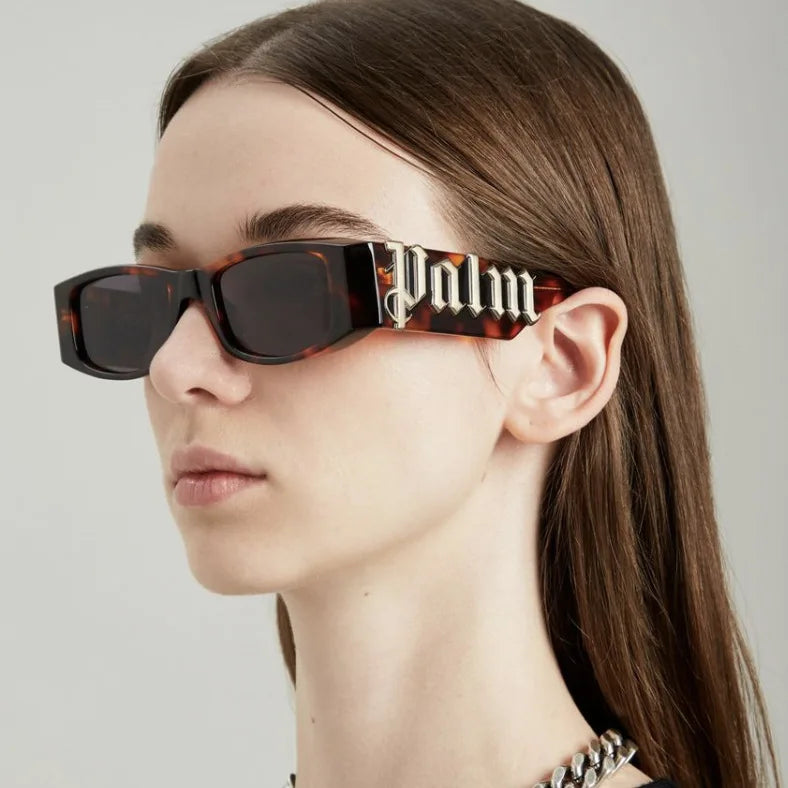 Sonnenbrille weiblich ins Straße Schießen Sonnenschutz Internet Celebrity Brille funky konkave Form kleine Rahmen Sonnenbrille 5326