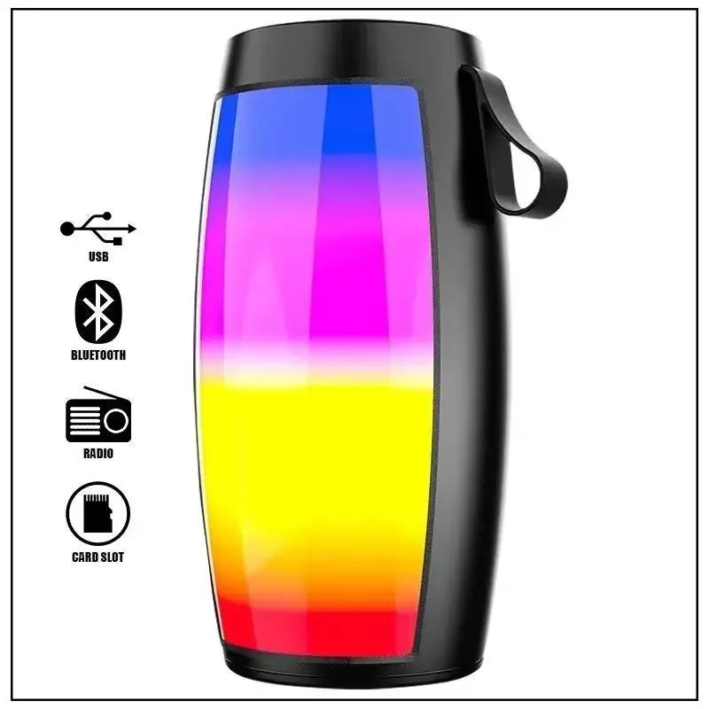 Lanfy #   BT-1202 Tragbarer Bluetooth-Lautsprecher mit bunter 360-LED-Lichtshow