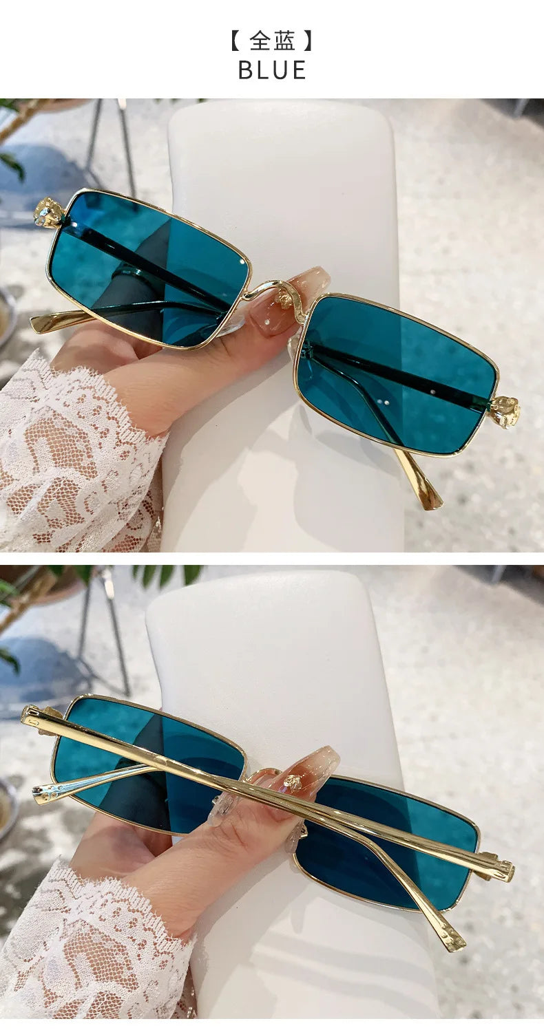Hochauflösende Sonnenbrille für Herren und Damen, blaues Licht blockierende Augenschutzbrille, randlose Brille mit quadratischem Rahmen