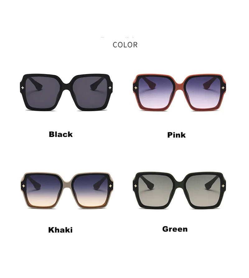 Modische Sonnenbrille mit quadratischem Rahmen für Damen, luxuriöser UV-Schutz, großer Rahmen, All-Match DS-8052-1