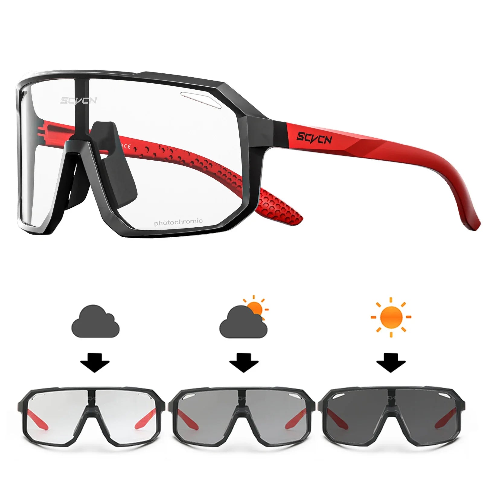 SCVCN Fahrradbrille, Fahrrad, Mountainbike, Wandern, Camping, Golf, UV400, Sonnenbrille, Sportschutzbrille für Männer und Frauen, Baseball