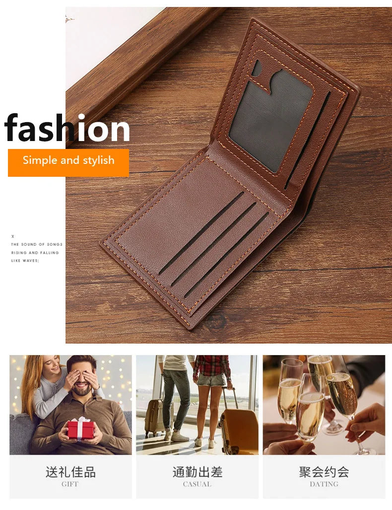 Männer Slim Geld Clip Brieftasche Kreditkarte ID Halter Casual Männlich Leder Kurze Multi-kartenhalter Geldbörsen Geschäftsmann Bifold Brieftasche