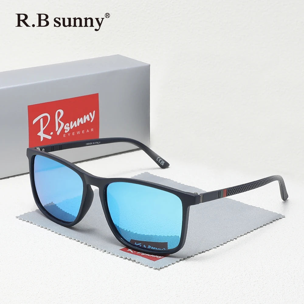 Klassische rechteckige Sonnenbrille für Männer und Frauen, zum Fahren, Angeln, UV400-Schutz, polarisierte Modebrille