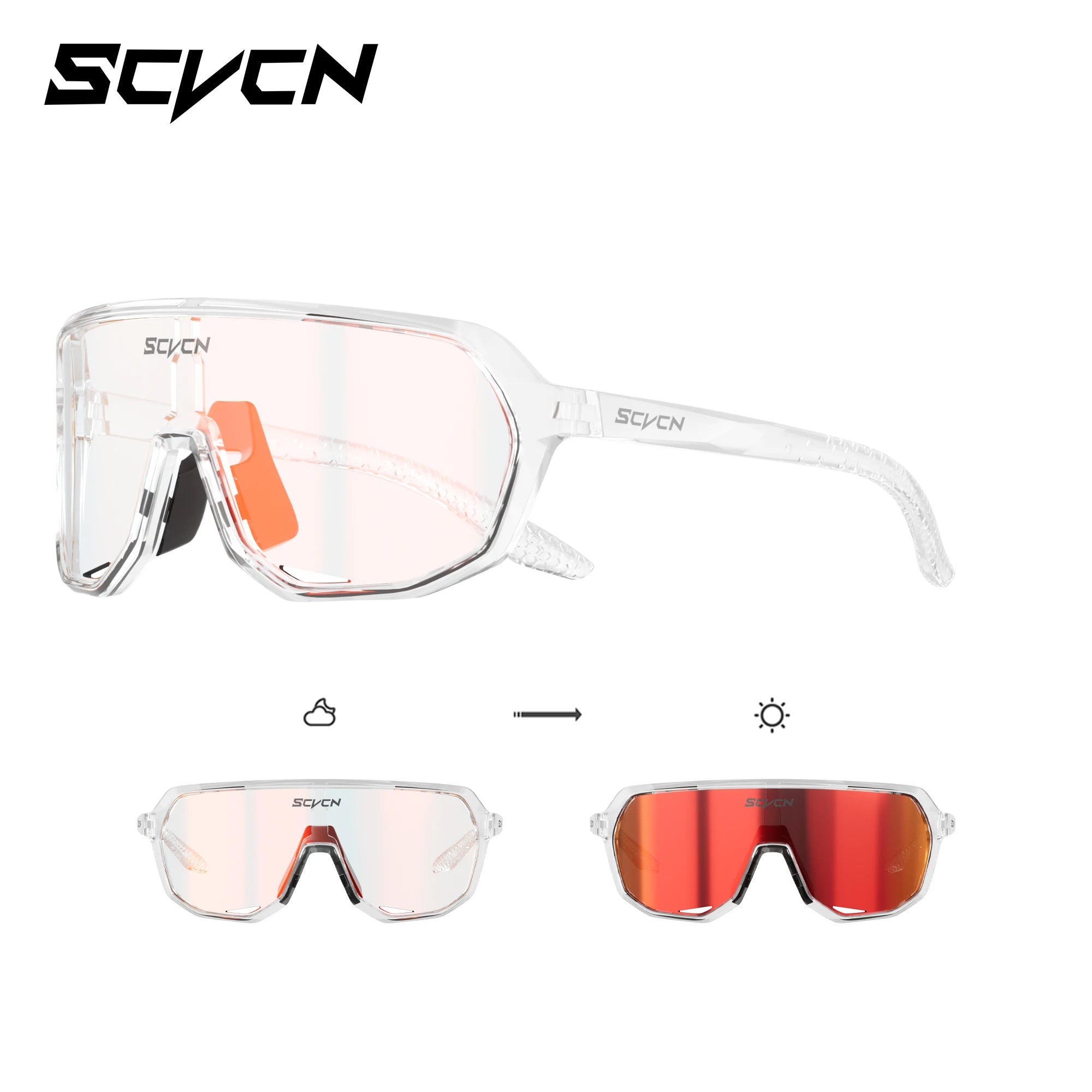 SCVCN Fahrradbrille, Fahrrad, Mountainbike, Wandern, Camping, Golf, UV400, Sonnenbrille, Sportschutzbrille für Männer und Frauen, Baseball