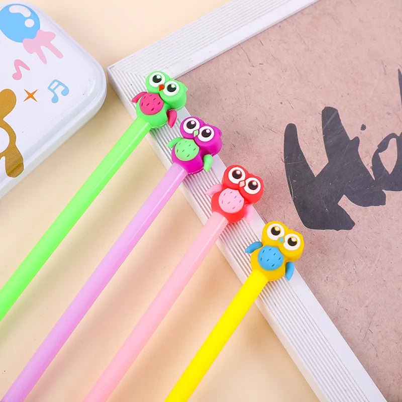 Großhandel Kreative Nette Farbe Eule Stereo Gel Stift Schwarz Wasser Stift Student Schreiben Werkzeuge Schreibwaren Shop Großhandel