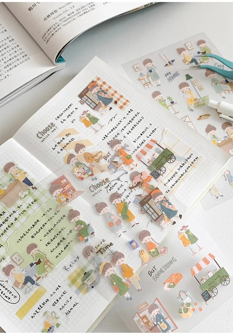 ZZOTON's Daily Wear, Washi Pet Tape, gestanzter Aufkleber, Rollenpapiermaterial