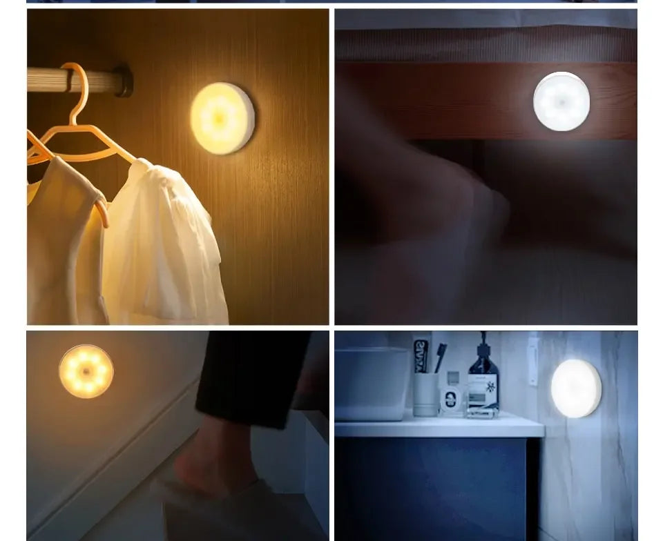 LED-Unterschrankleuchten mit Bewegungsmelder, Nachtlicht, wiederaufladbar, kabellose USB-Lampe für Treppen, Schrank, Küche, Schlafzimmer, Flur