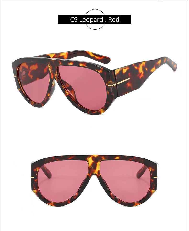 2025 Übergroße Piloten-Sonnenbrille für Damen und Herren UV-Schutz Stilvolle Eyewear Dickrahmige Einzigartige Luxus-Designer-Sonnenbrille