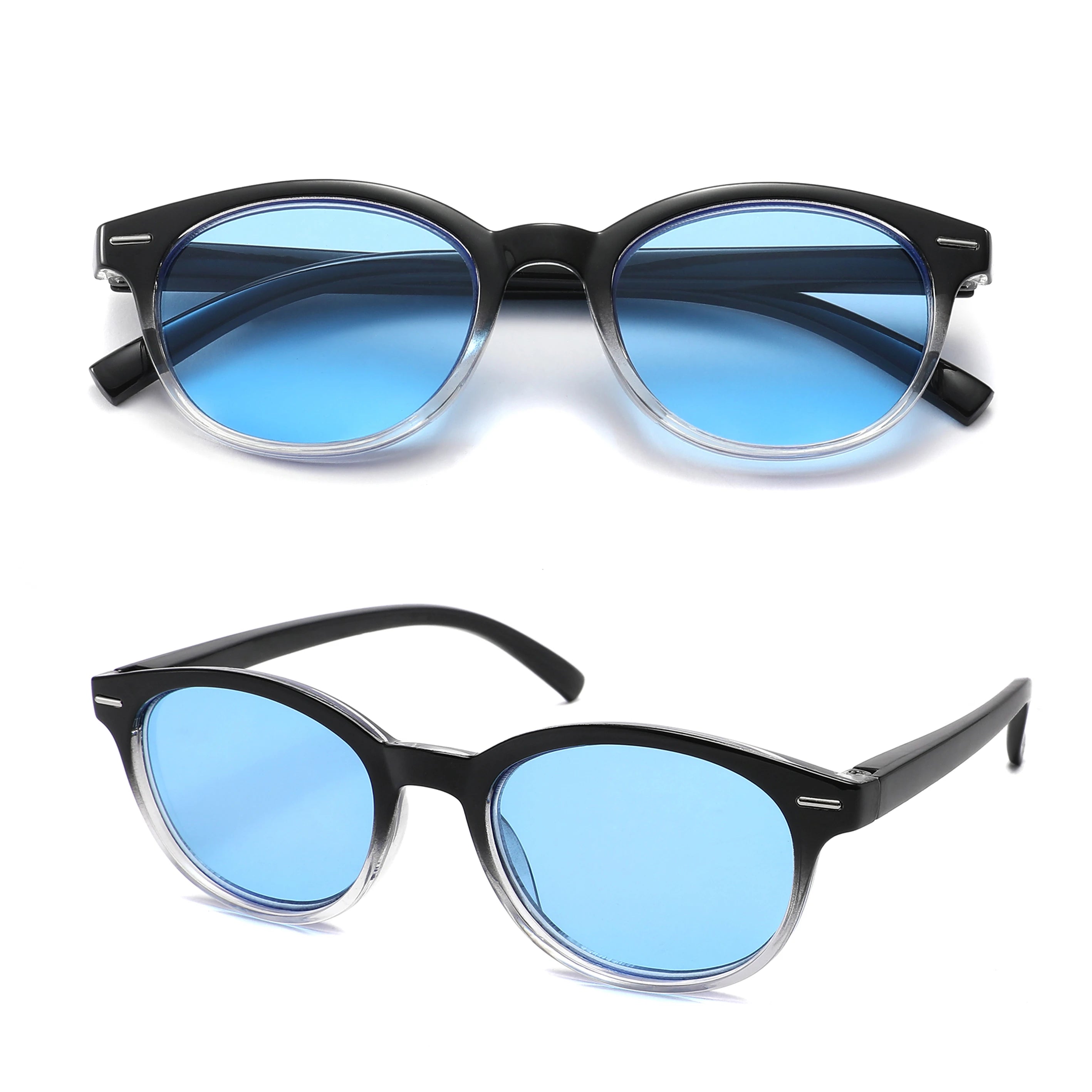 Lesesonnenbrille für Damen und Herren, quadratisch, klassischer Rahmen für den Außenbereich, Sonnenbrille, Lesebrille mit Dioptrien-Federscharnier
