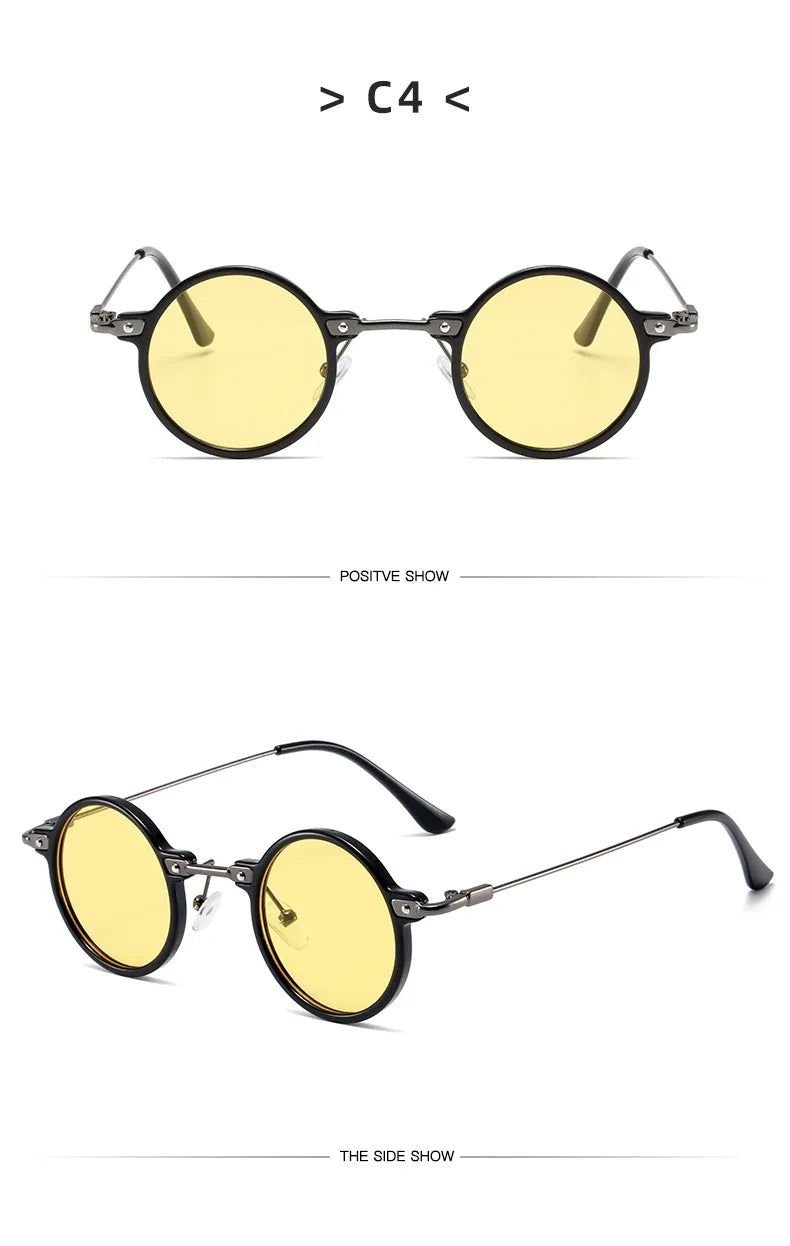 Runde Sonnenbrille für Männer Frauen Retro Steampunk Sonnenbrille männlich weiblich Marke Designer Metallrahmen Brillen Sonnenbrillen oculos de sol