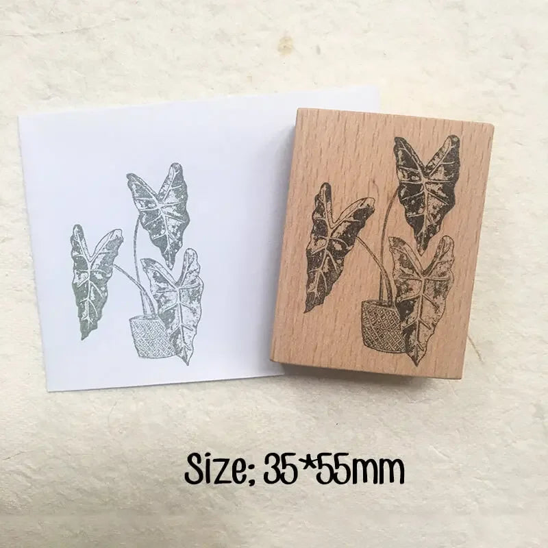 Scrapbooking Stempel Zimmerpflanzenliebhaber Alocasie Anthurium Begonie Tagebuch Dekoration Journaling Holzstempel