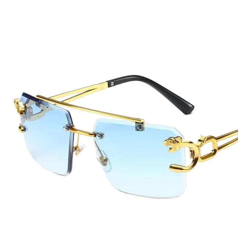 Sonnenbrille Herren Mode Randlose Sonnenbrille Shades Objektiv Damen Rahmenlose Brillen