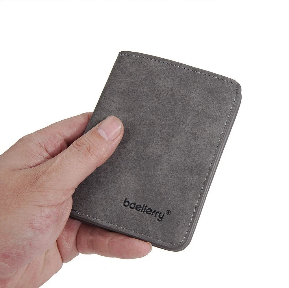 Baellerry-Geldbörse für Herren, PU-Leder, Vordertasche, minimalistische Geldklammer, Reiseutensilien