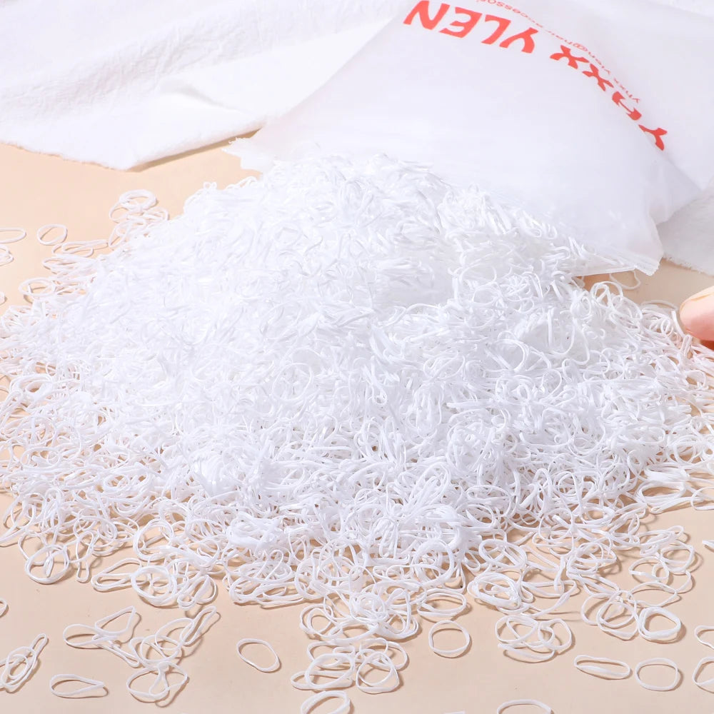 500/1000/2000 stücke Mädchen bunte Einweg Gummiband Haar gummis Stirnband Kinder Pferdes chwanz Halter Bänder Kinder Haarschmuck