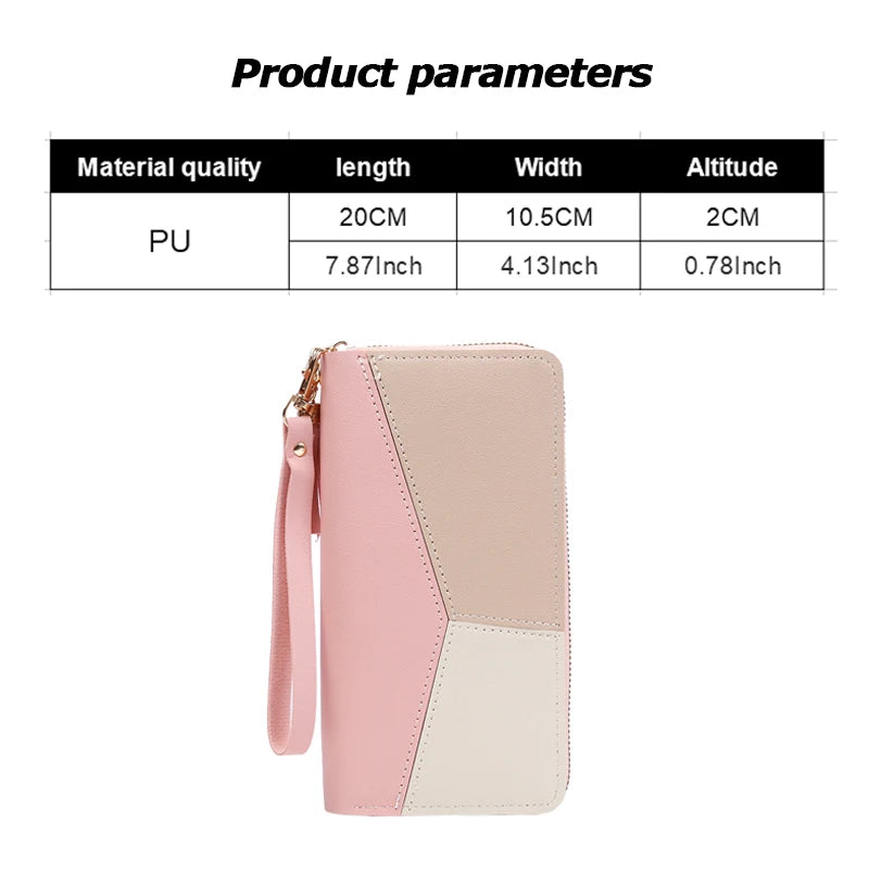 Mode Reiß verschluss Brieftaschen Damen lange Geldbörsen Handtaschen Münz geldbeutel Karten halter PU Leder Billfold Brieftasche
