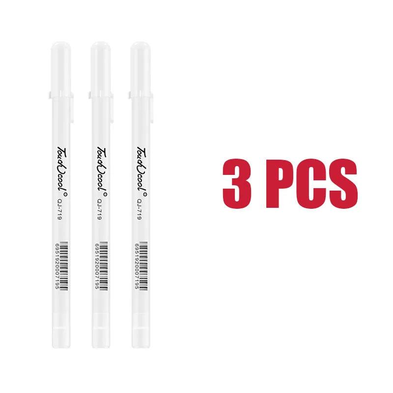 3/5Pcs Weiß Gel Stift 0,8mm Highlight Marker Stift Schwarz Karton Manga Malerei Stift Kunst Skizze Zeichnung schreibwaren